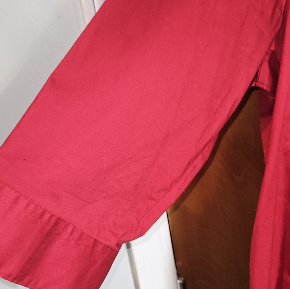Basic Editions Red Button up Blouse - Picture 2 of 6